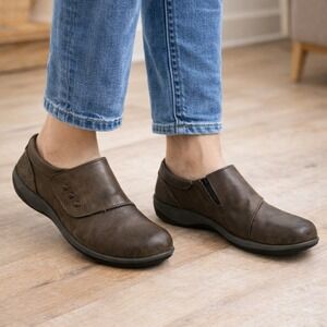 Halsa Anna Leather Comfort Clog Shoe Arch Support Nurse Work Walking Sz 10